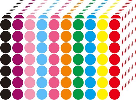 Amazon.com : 1400 Pcs Color Round Labels 0.75 Inch10 Colors Writable Circle Dot Stickers Self ...