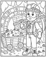 Coloring Page miner In The mine sketch template