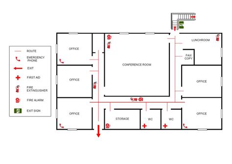 Small Office Evacuation Plan Template | Evacuation plan, Office floor plan, Office layout plan