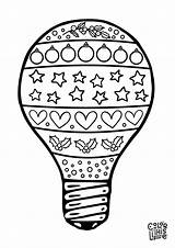 Decorated Christmas Light Bulb Coloring Page  Color This Life sketch template