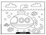 Submarine Coloring Pages For Kids Stock Vector  Adobe sketch template