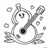 Cute Cartoon Mandolin Coloring Page 33073 26635 sketch template