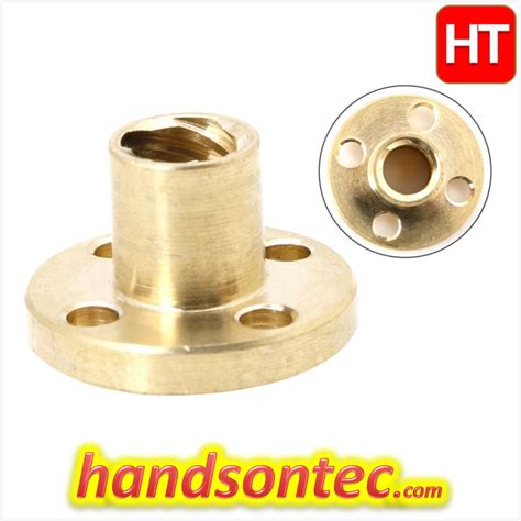 Flange Trapezoidal T8 Pitch:2mm/Lead:8mm Brass Lead Screw Nut – HandsOn ...