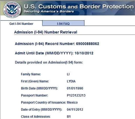 I-94 Form - Sample I-94 Arrival/Departure Record Form - Path2USA