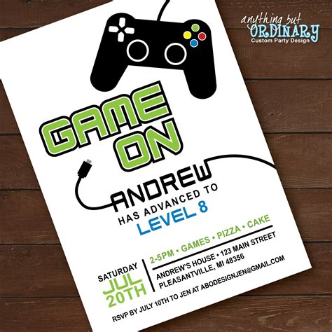 EDITABLE Game on Birthday Invitation Level up Printable Video Game ...