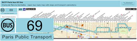 Paris bus maps and timetables for bus lines 60 to 69