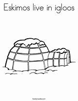 Igloo Coloring Eskimo Pages Inuit Drawing Fan Printable Penguin Kids  sketch template