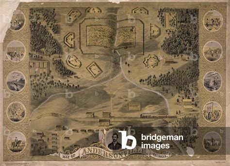 Image of ANDERSONVILLE PRISON Map of the Confederate prison at ...