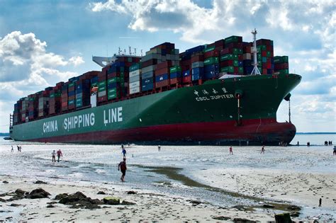 Large Containership Runs Aground on Scheldt River Near Antwerp - UPDATE ...