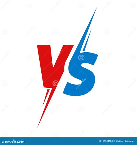 Vs or Versus Text Logo for Battle or Fight Game Vector Flat Cartoon Red ...