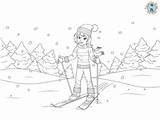 Skiing Coloring Page  Free Printables Treasure Hunt 4 Kids sketch template