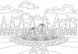 Coloring Of Backyard With Flower Bed And Wooden Fence Hedge Grass  sketch template