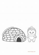 Best Igloo And Penguin Coloring Page For Kids  TSgoscom sketch template