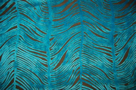 Peacock Plume Luxurious Cut Velvet Turquoise Blue Heavy Velvet Upholstery Fabric LHD151-A @ 10 ...