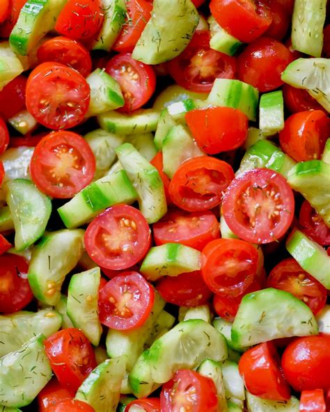 Easy Cucumber Tomato Salad with Balsamic & Dill - HOORAH to Health