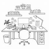 Coloring Pages Desk sketch template