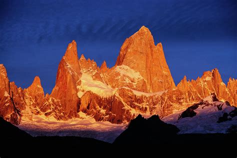 Golden sunrise at Fitz Roy mountain in Argentinean Patagonia Photograph by Kamran Ali | Fine Art ...