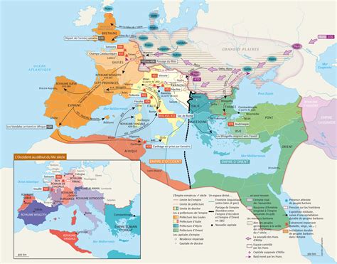 Carte : chute de l'Empire romain | lhistoire.fr | Cartographie | Pinterest