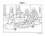Onam Colouring Page Free Printable  Pages Festivals Of sketch template