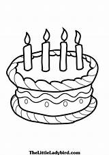 Birthday cake coloring Pages To Download And Print For Free sketch template