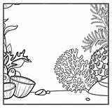 Premium Vector  Square Background With The Stones Corals And sponges sketch template