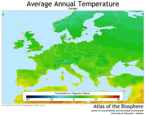 Average annual temperature - Vivid Maps