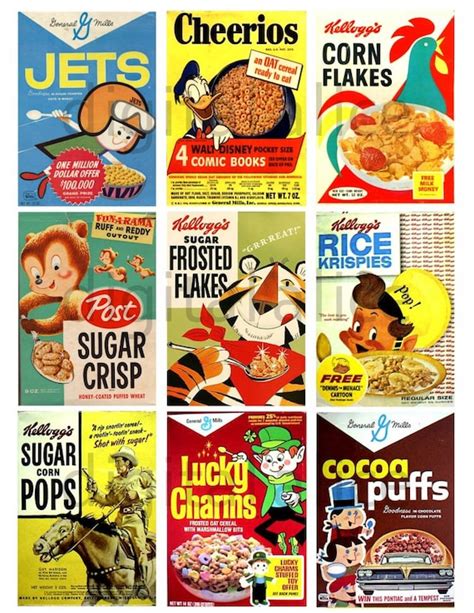 VINTAGE CEREAL BOXES 1 Digital Download Collage Sheet Play | Etsy UK