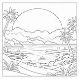 Sunset coloring page – Coloring Corner sketch template