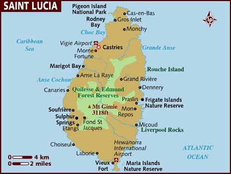 Map of Saint Lucia