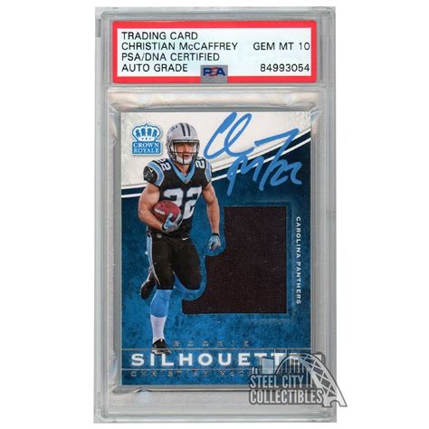 Christian McCaffrey 2017 Panini Preferred Crown Royale Rookie Silhouette Autograph Card #3 PSA ...