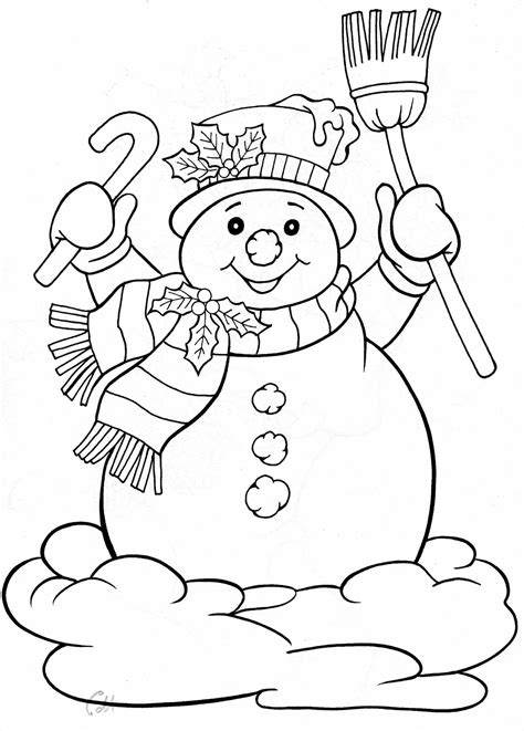 tree page snowman Christmas Snowman Coloring Pictures with christmas ...