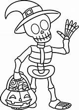 Skeleton Halloween Isolated Coloring Page For Kids 8209179 Vector Art  sketch template