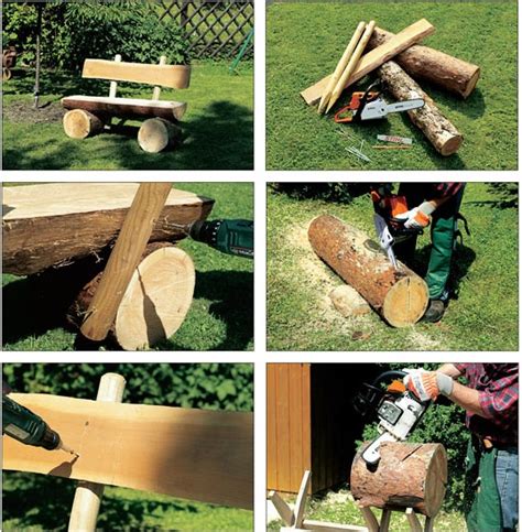 DIY Decorative Log Bench | Home Design, Garden & Architecture Blog Magazine