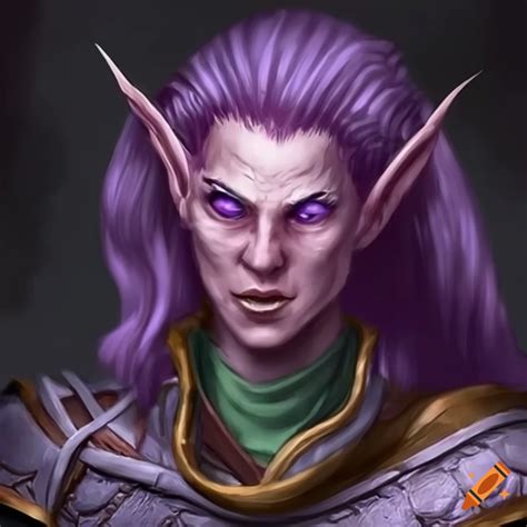 Eldrith one-eyed male elf thief with purple eye on Craiyon