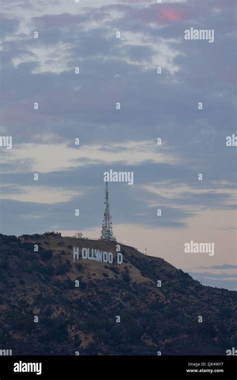 Iconic Hollywood sign under beautiful sunset clouds Stock Photo - Alamy