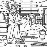 Labor Day Architect With A Blueprint Coloring Page Vector  sketch template