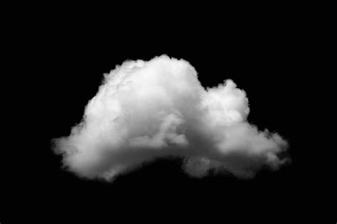 Premium Photo | Close-up single white cloud isolated on black, black ...