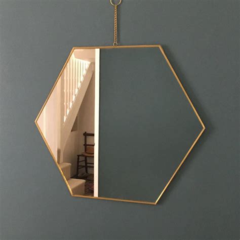 Hexagonal Brass Mirror By Idyll Home | notonthehighstreet.com