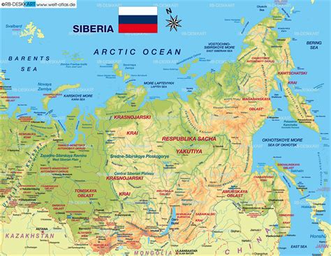 Karte von Sibirien (Russland) - Karte auf Welt-Atlas.de - Atlas der Welt