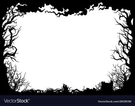 Forest silhouette frame Royalty Free Vector Image