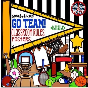 "Go Team!" Sports Themed Classroom Rules Posters *editable* | TpT