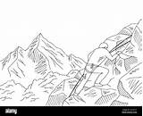 Colorear Alpinista Escalando Montagna Disegno Desenho Scalando Mountain  sketch template