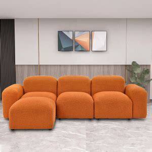 Amazon.com: GNIXUU Modular Sectional Sofa, 4-Seat Sofa Teddy Fabric DIY ...