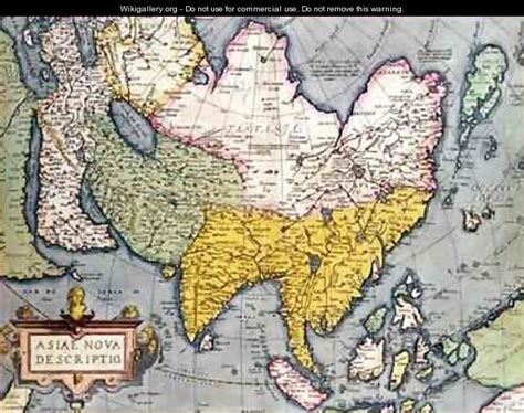 Asia Map of the continent including Japan and the East Indies with part of New Guinea, c.1580 ...