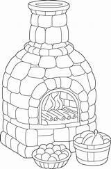 Traditional Oven Colouring Page  Free Book For Children sketch template