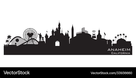 Anaheim california city skyline silhouette Vector Image