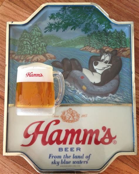 RARE Hamms Beer Sign Waterfall Bear Scene Lighted Display | eBay ...