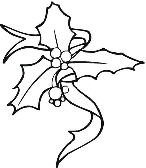 Printable Christmas Holly Coloring Pages - Coloring Home