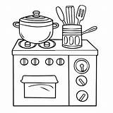 Premium Vector  Hand Drawn Coloring book Outline Of stove sketch template