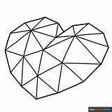 Geometric Heart Coloring Pages sketch template